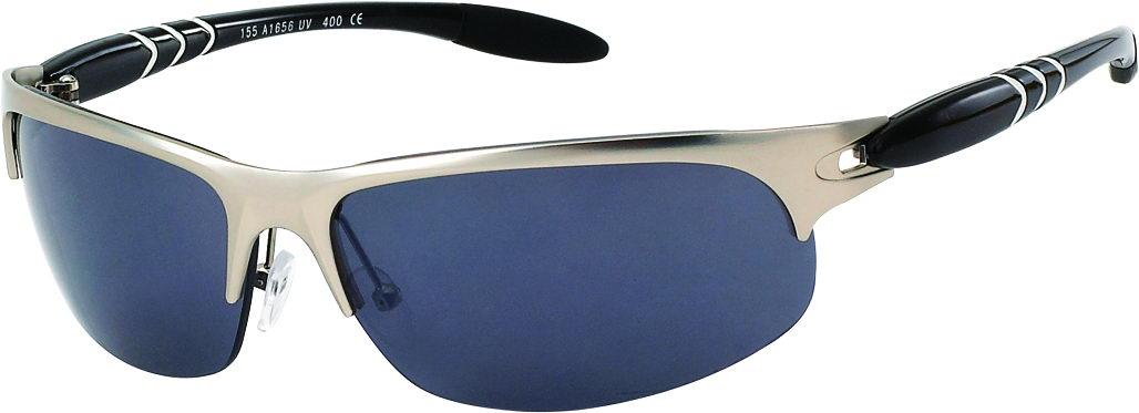 Sonnenbrille Herren Sportbrille Fahrradbrille getönt 400UV Halbkreise Metallrahmen