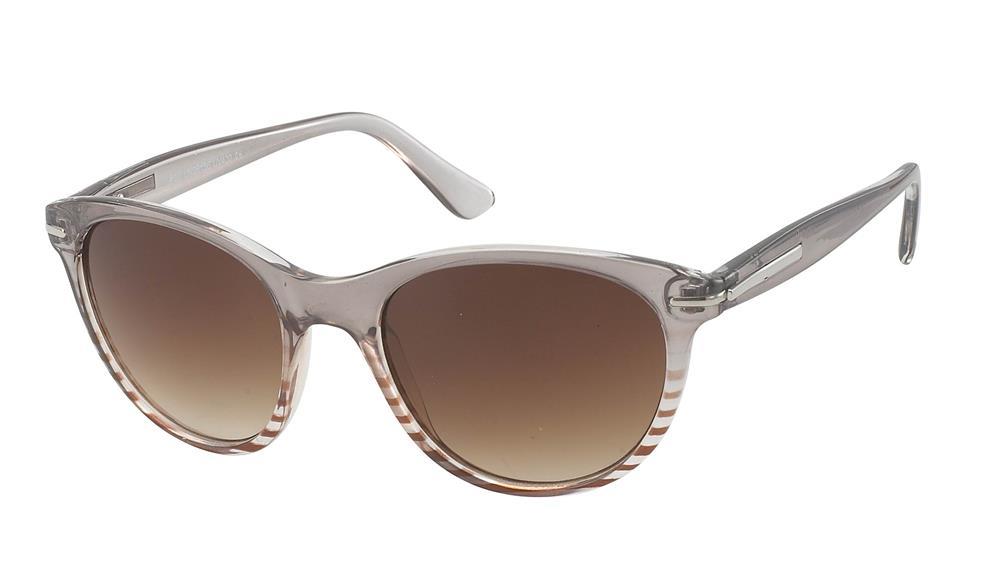 Sonnenbrille Damen Designer Nerd Brille getönt 400UV Streifen Bügel transparent