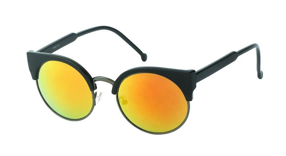 Sonnenbrille Damen rund Oberkante eckig Vintage Cat Eye 400UV Metallrahmen Retro John Lennon