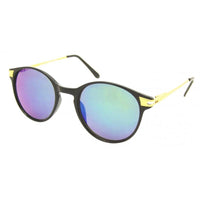 Cargar imagen en el visor de la galería, Experience vintage style with the Sonnenbrille rund Vintage Panto 400UV, featuring gold metal temples, reflective blue-green-purple lenses, and classic John Lennon flair. Enjoy UV 400 protection for your eyes.
