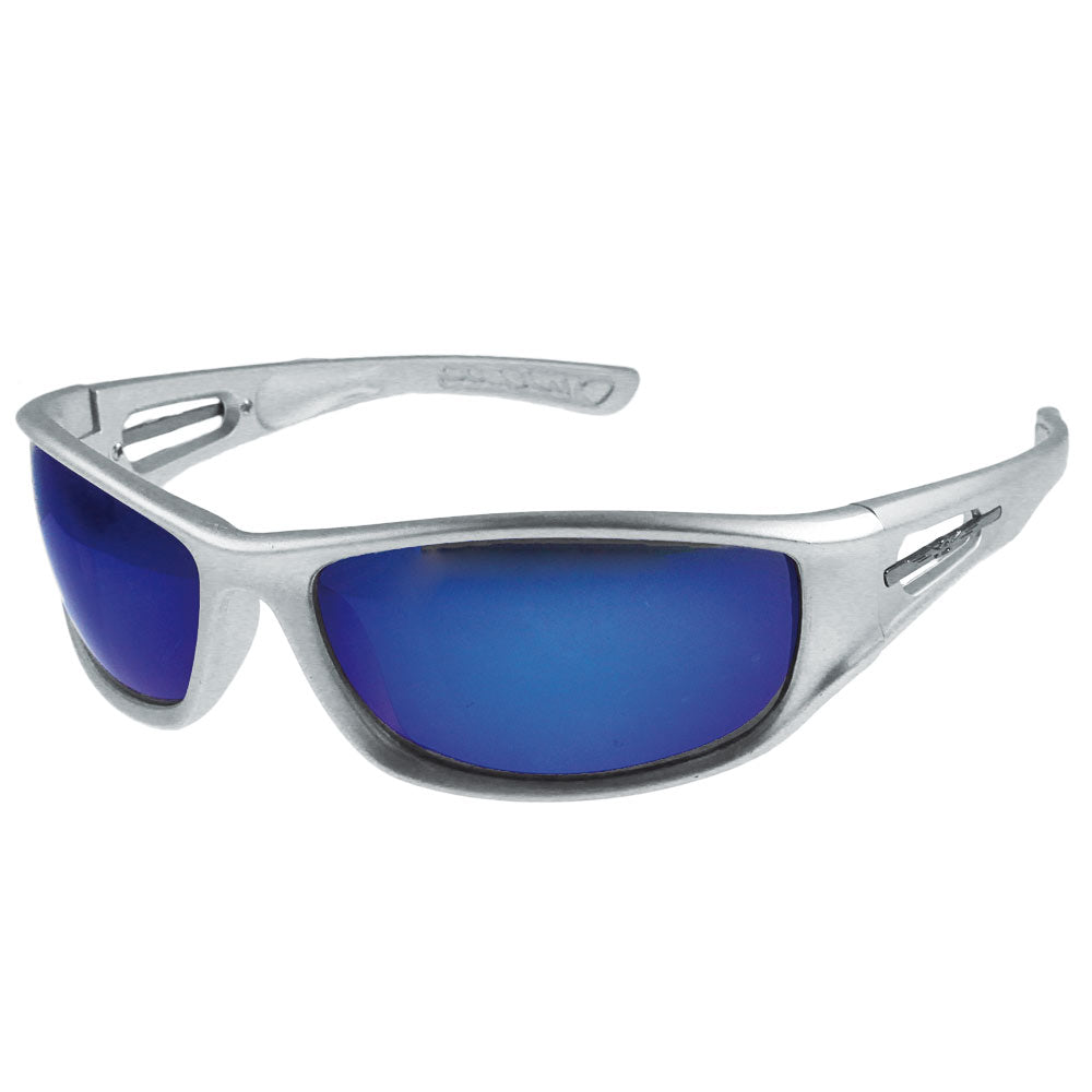 Sonnenbrille Unisex Sportbrille Freizeitbrille verspiegelt 400UV Silber blau