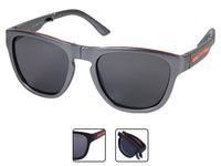 Load image into Gallery viewer, Sonnenbrille Panto Brille getönt Faltbrille faltbar 400 UV orange rot grau schwarz
