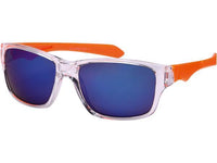 Load image into Gallery viewer, Sonnenbrille Nerd Sport Brille verspiegelt 400 UV transparent Bügel bunt gerade
