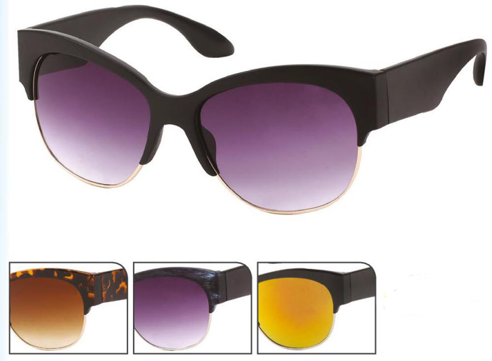 Sonnenbrille Cat Eye 400 UV Metall Retro Rahmenoberseite und Bügel breit