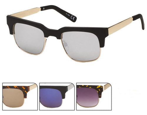 Sonnenbrille Metall Bügel Rahmen eckiges Cat Eye 400 UV getönt verspiegelt