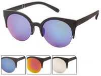 Cargar imagen en el visor de la galería, Sonnenbrille CatEye 400 UV Round unten frameless silber blau gelb verspiegelt
