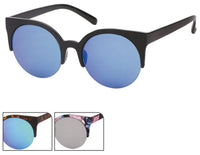 Load image into Gallery viewer, Sonnenbrille CatEye 400 UV Round unten frameless Blumen verspiegelt
