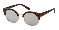 Load image into Gallery viewer, Sonnenbrille Cat Eye 400 UV verspiegelt Metall ovale Gläser Lennon Style
