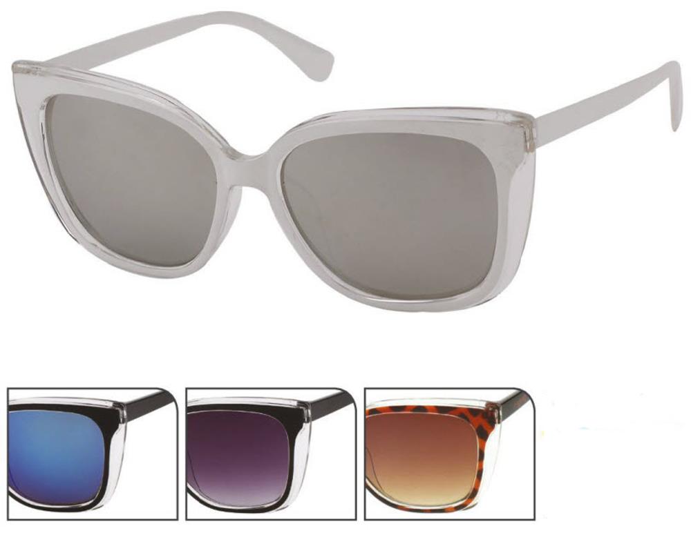 Sonnenbrille Nerdbrille in klarer Cateye Form 400 UV farbig dünn