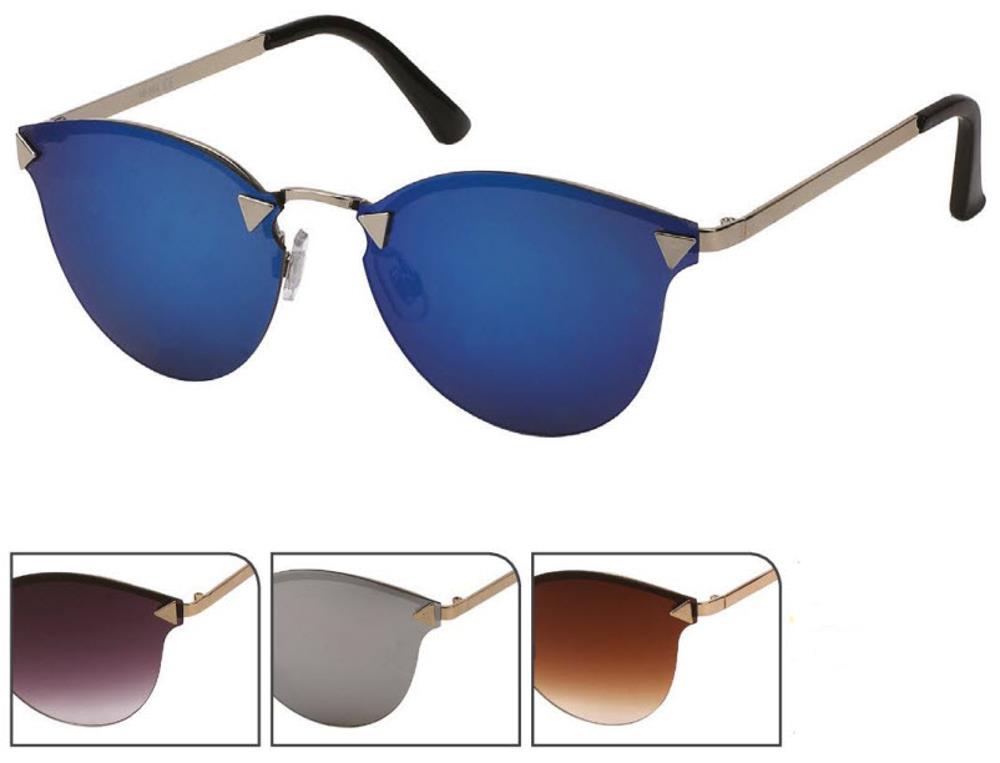 Sonnenbrille Pilotenbrille 400 UV Cateye Dreiecke frameless Schlüssellochsteg