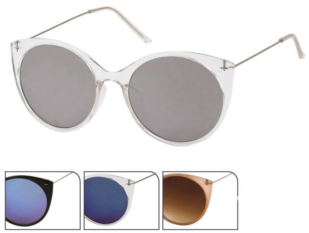 Sonnenbrille Pilotenbrille 400 UV Cateye Round Glasses dünne Metallbügel