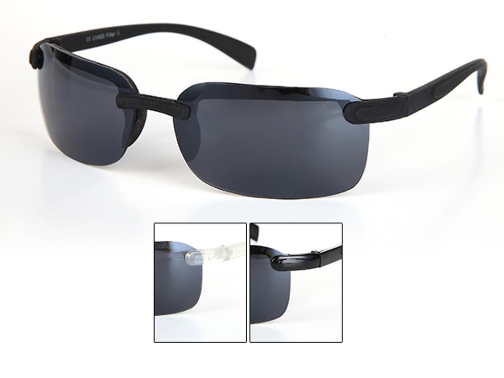 Sonnenbrille Herren getönt 400 UV frameless schmal grau getönt
