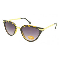 Load image into Gallery viewer, Sonnenbrille Damen Vintage getönt 400UV Cat Eye golden Metall getigert

