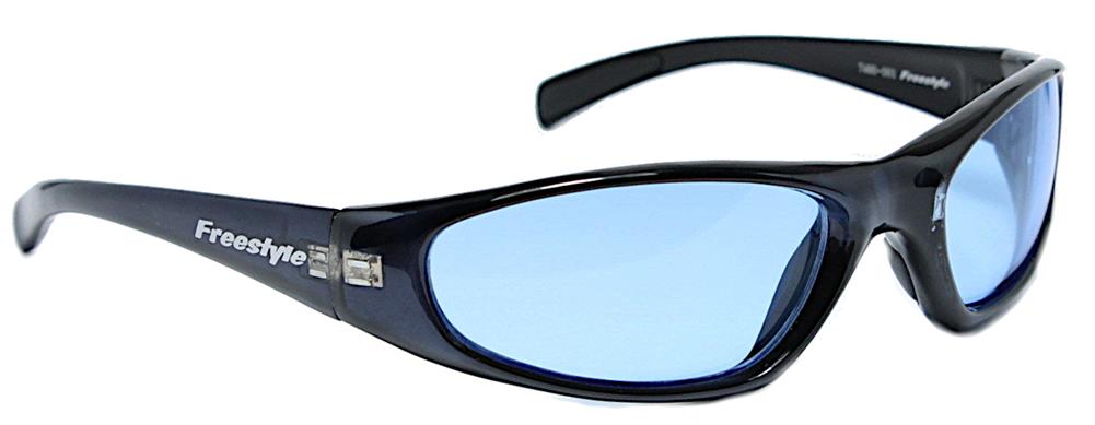 Sonnenbrille 400 UV Freestyle Markenbrille sportlich blau getönt Silikonauflagen
