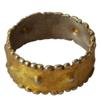 Load image into Gallery viewer, Ring vergoldet 925 Sterlingsilber Bandring Punkte
