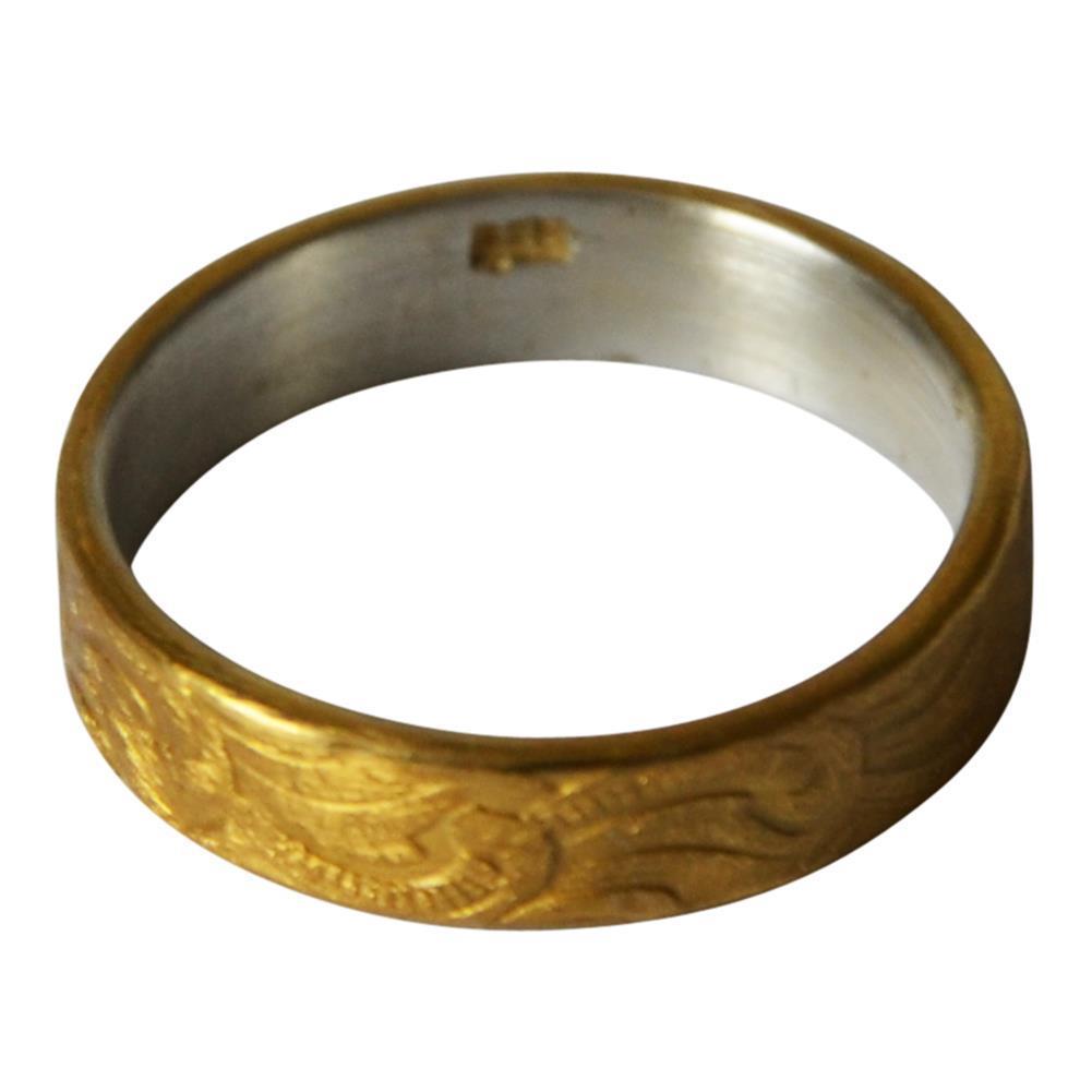Ring vergoldet 925 Sterlingsilber Bandring Spiralmuster
