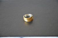 Load image into Gallery viewer, Silberring vergoldet 925 Sterlingsilber Bandring Linien
