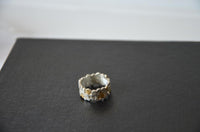 Load image into Gallery viewer, Ring vergoldet 925 Sterlingsilber Bandring Kreise
