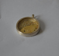 Load image into Gallery viewer, Anhänger 925 Sterling Silber rund Fisch Sand gold Glas
