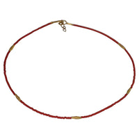 Load image into Gallery viewer, Halskette Koralle 925 Sterling Silber vergoldet 43-44,5cm
