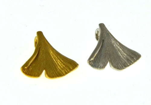 Anhänger Silber 925 vergoldet Ginkgo Blatt 10mm 15mm