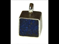 Load image into Gallery viewer, Anhänger Silber 925 Würfel crushed Stein 10mm
