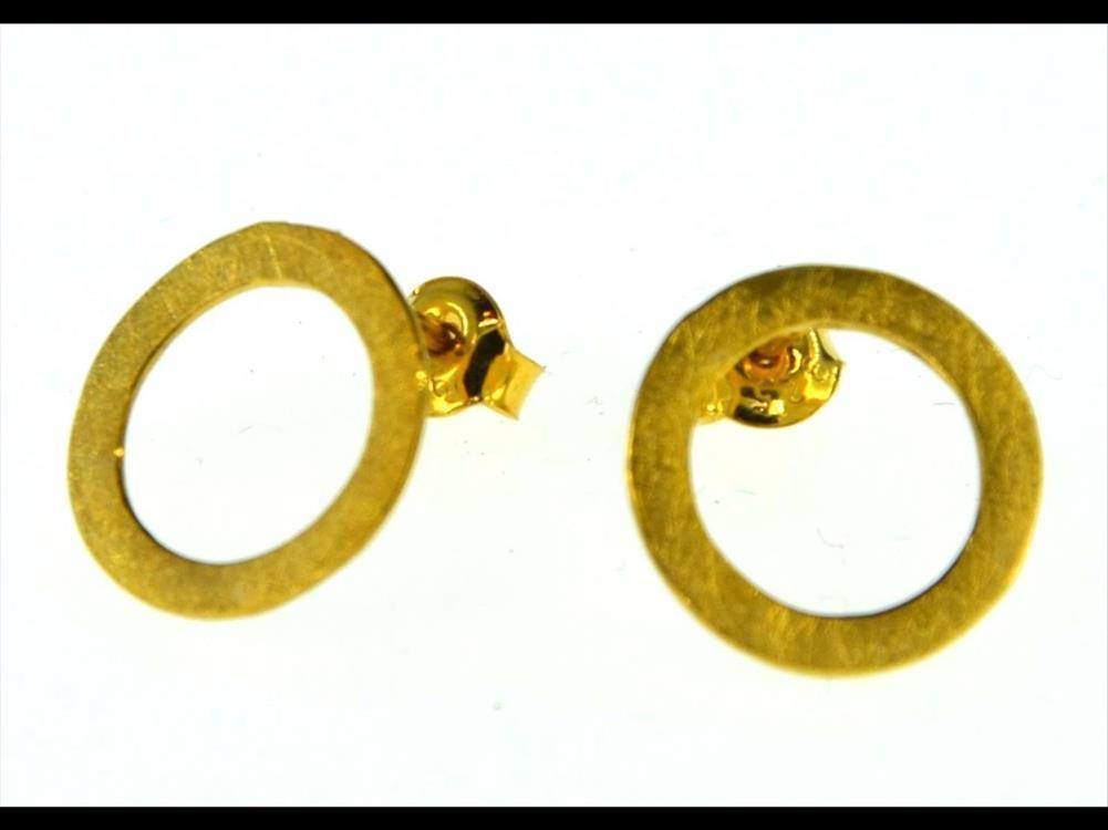 Ohrstecker Silber 925 vergoldet Creolen Ringe gebürstet