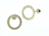 Load image into Gallery viewer, Ohrstecker Silber 925 vergoldet Creolen Ringe gebürstet
