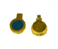 Load image into Gallery viewer, Anhänger Silber 925 vergoldet Scheibe crushed Stein 9mm
