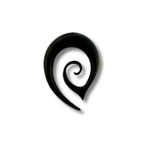 Tribal Horn Piercing Expander, Maori-Spirale, Ohrring aus Horn, 6mm,  schwarz, Plug, Tunnel, Ohrhänger, Ohrstecker
