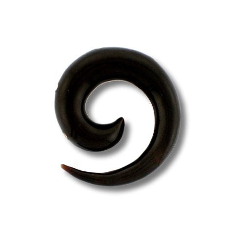 Tribal Horn Piercing Expander, Spirale, Ohrring aus Horn, 6mm,  schwarz, Plug, Tunnel, Ohrhänger, Ohrstecker