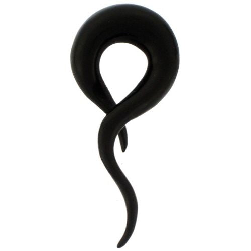 Tribal Buffalo Horn Piercing Expander, schwarze Twisterspirale, 6mm, Plug, Tunnel, Ohrhänger, Ohrstecker