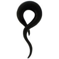 Cargar imagen en el visor de la galería, Tribal Buffalo Horn Piercing Expander, schwarze Twisterspirale, 4mm, Plug, Tunnel, Ohrhänger, Ohrstecker
