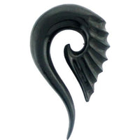 Cargar imagen en el visor de la galería, Tribal Buffalo Horn Piercing Expander, schwarze Thai-Spirale, 10mm,  Plug, Tunnel, Ohrring, Ohrhänger, Ohrstecker
