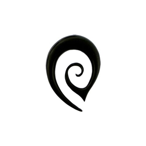 Tribal Buffalo Horn Piercing Spitze Expander schwarz Spirale Plug Ohrring Ohrhänger