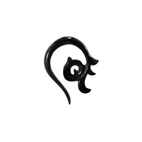 Load image into Gallery viewer, Tribal Buffalo Horn Piercing Expander, schwarze Flowerhook Spirale, 2mm,  Plug, Tunnel, Ohrring, Ohrhänger, Ohrstecker
