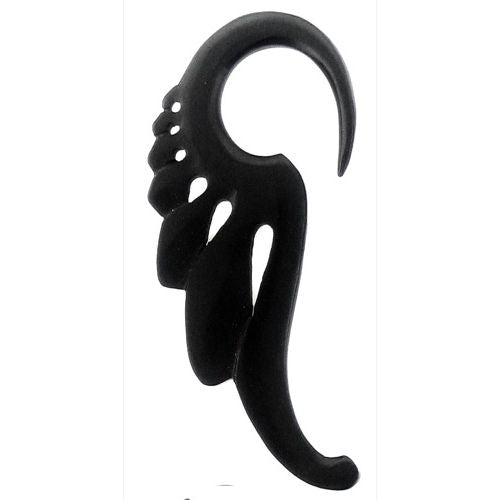 Tribal Holz Piercing Expander schwarz Flügel handgeschnitzt Eisenholz 6 mm Plug Ohrstecker