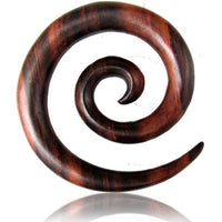 Cargar imagen en el visor de la galería, Sonoholz Tribal Piercing Holz Spirale Unisex Expander handgeschnitzt Organic
