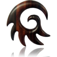 Cargar imagen en el visor de la galería, Sonoholz Tribal Piercing Holz Spirale Zacken Unisex Expander handgeschnitzt Organic
