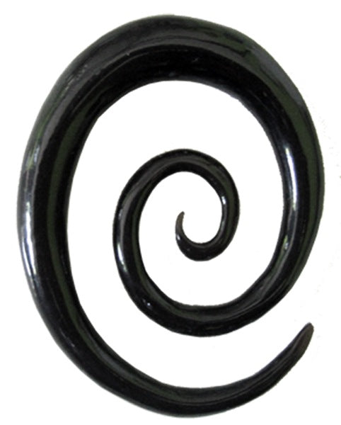 Tribal Buffalo Horn Piercing Expander schwarz oval Spirale Plug Ohrhänger Ohrstecker