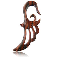 Cargar imagen en el visor de la galería, Piercing Narra Holz Flügel Dehnspirale schmal braun
