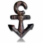Cargar imagen en el visor de la galería, Piercing Anker two tone Arang Holz Plug Ohrstecker Expander handgeschnitzt gemasert
