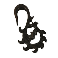 Cargar imagen en el visor de la galería, Piercing Holz ebony wood Schnörkel Ohrstecker Expander handgeschnitzt
