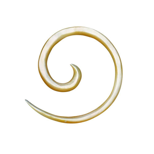 Perlmutt Piercing Spirale Expander Muschel filigran geschnitzt Handarbeit Dehner