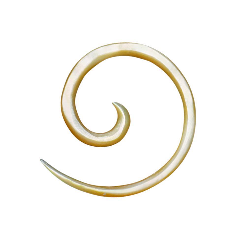Perlmutt Piercing Spirale Expander Muschel filigran geschnitzt Handarbeit Dehner