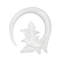 Load image into Gallery viewer, Bone Piercing Flames Hook Spirale 2mm 3mm 4mm Expander Dehnschnecke Ohrring weiß
