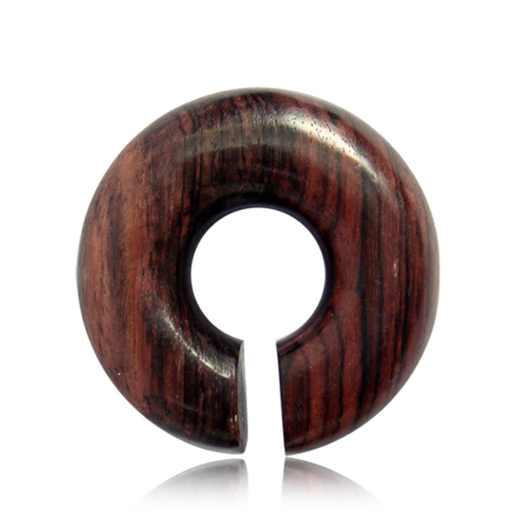 Piercing Narraholz Holz Expander dunkelbraun groß Ohrstecker Ring Bogen Dehner