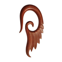 Cargar imagen en el visor de la galería, Piercing Holz red sawo wood Flügel Spirale Ohrstecker Expander Handarbeit oval
