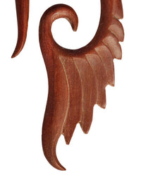 Cargar imagen en el visor de la galería, Piercing Holz red sawo wood Flügel Spirale Ohrstecker Expander Handarbeit oval
