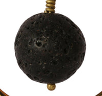 Load image into Gallery viewer, Ohr Piercing Brass gold antik Stein Kugel Lavastein Bogen 1.2mm 4mm 6mm
